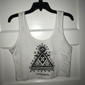 White and Black Crop Top